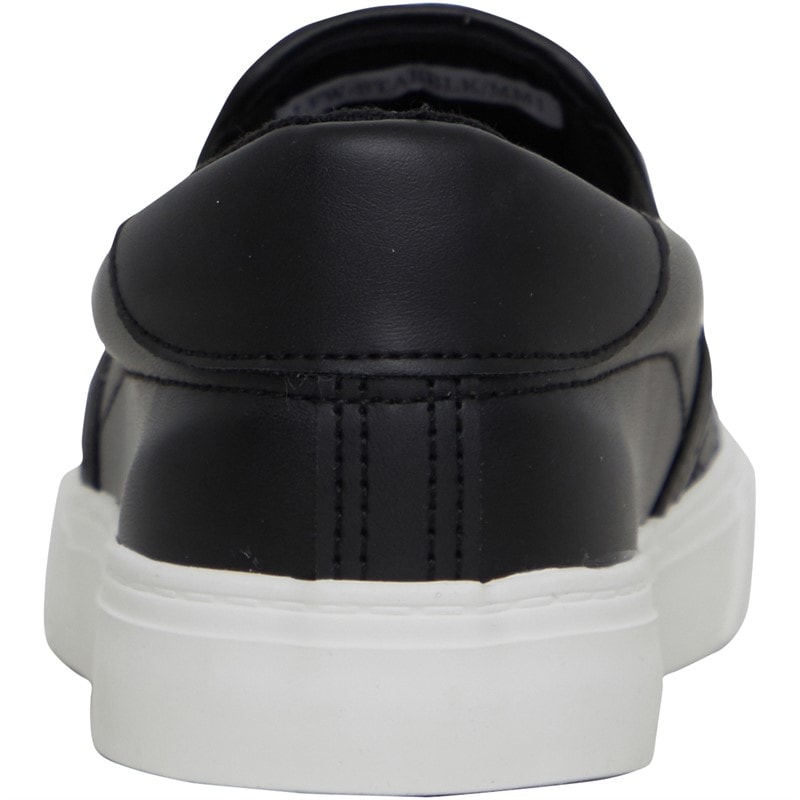 Womens Quilted Slip On Trainers Black/White - Image 3