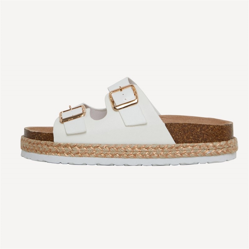 Womens Pantha 2 Double Buckle Platform Sandals White - Image 2