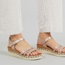 Womens Wedge Sandals Rose Gold Metallic