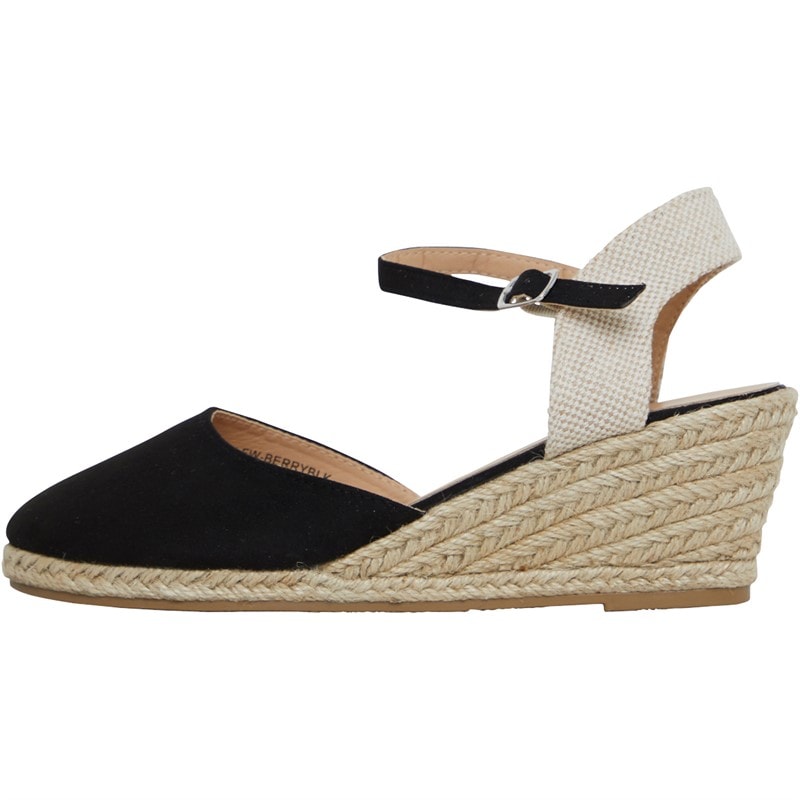 Womens Berry Wedge Espadrille Sandals Black - Image 2