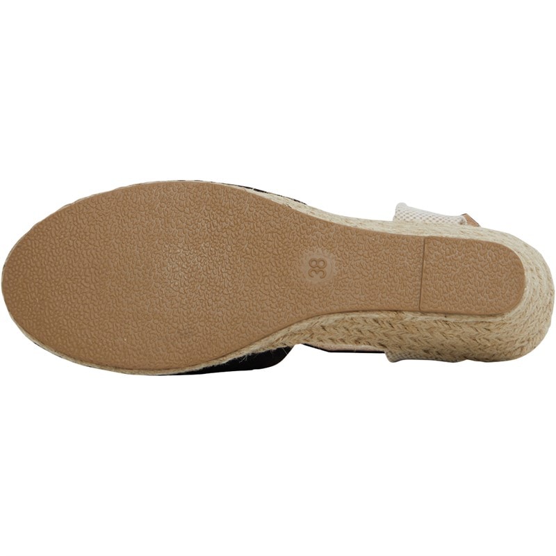 Womens Berry Wedge Espadrille Sandals Black - Image 3