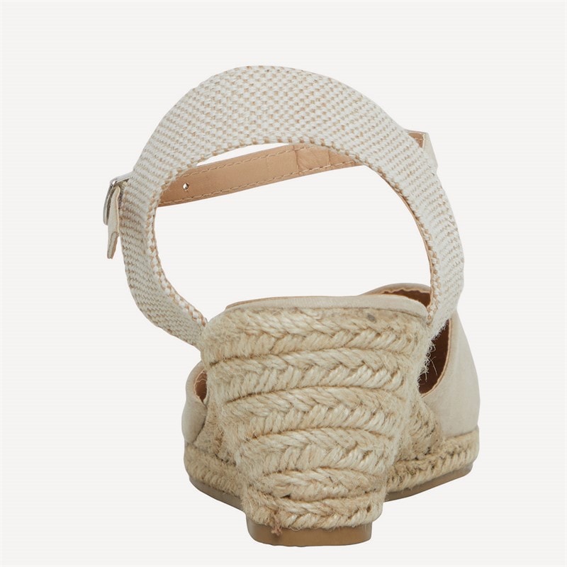 Womens Berry Wedge Espadrille Sandals Beige - Image 4