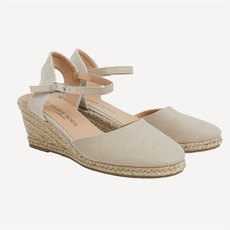 Womens Berry Wedge Espadrille Sandals Beige - Image 5