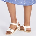 Womens Pantha Ankle Strap Platform Sandals White