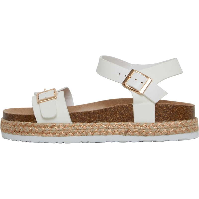 Womens Pantha Ankle Strap Platform Sandals White - Image 2