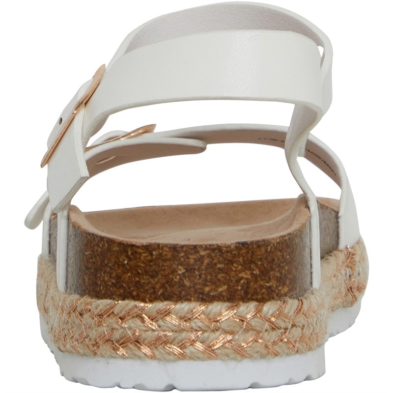 Womens Pantha Ankle Strap Platform Sandals White - Image 4