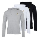 Mens Huffle Hoodie Black/White/Light Grey Marl