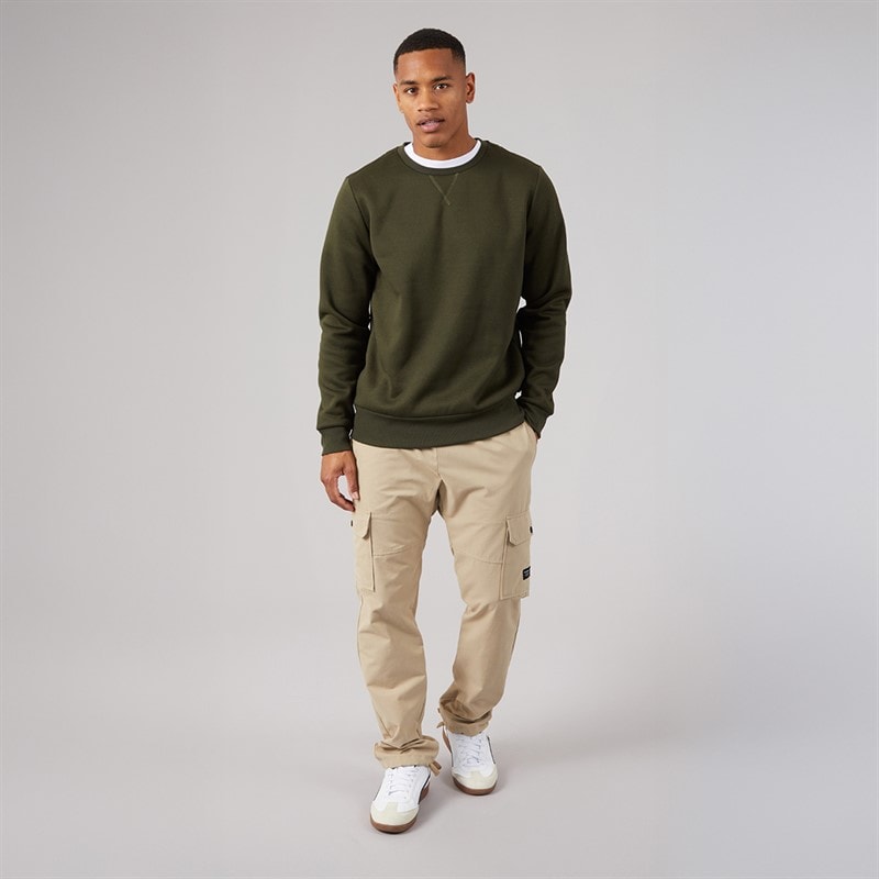 Mens Retina Crew Neck Sweatshirt Khaki - Image 3