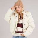 Womens Bunny Short Puffer Jacket Cream