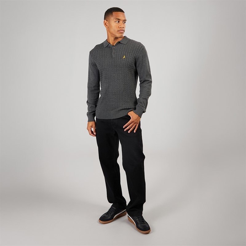 Mens Dillinger Jumper Charcoal Marl - Image 4