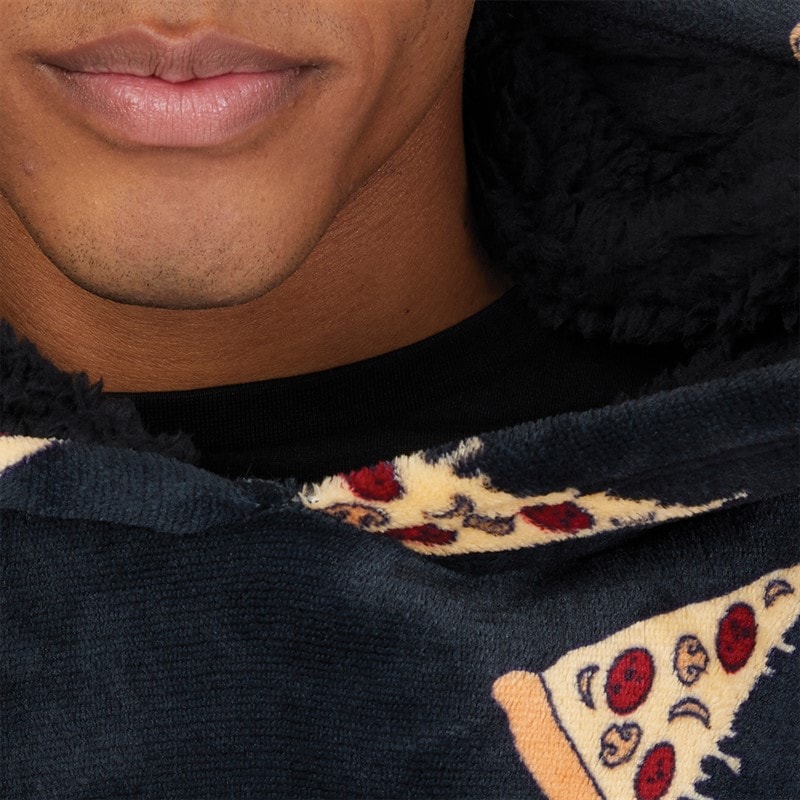Mens Pizza AOP Snuggle Fleece Black/Multi - Image 3