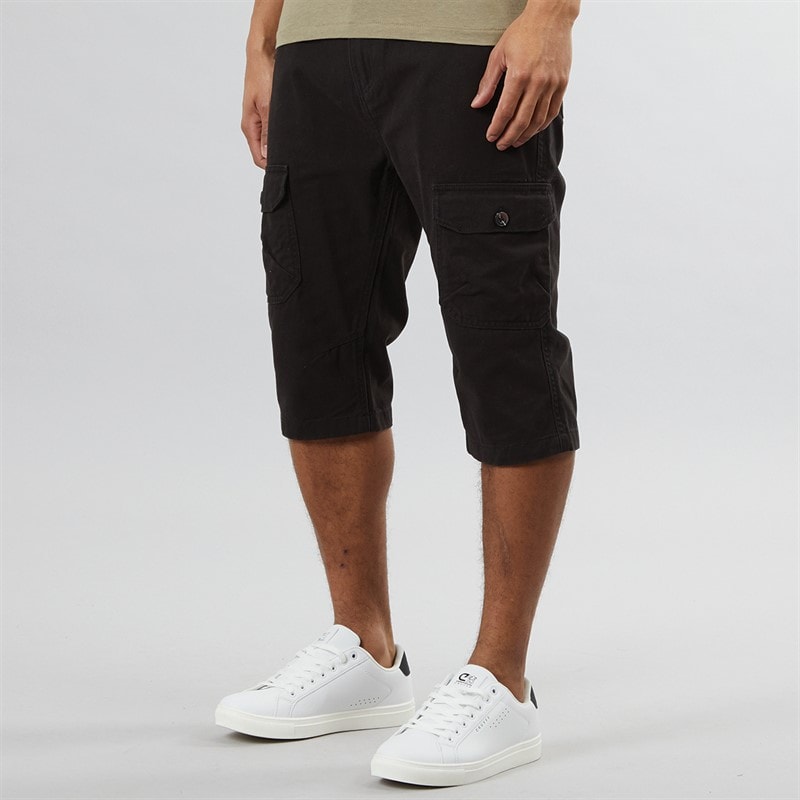 Mens Ardwick 3/4 Cargo Shorts New Black - Image 1