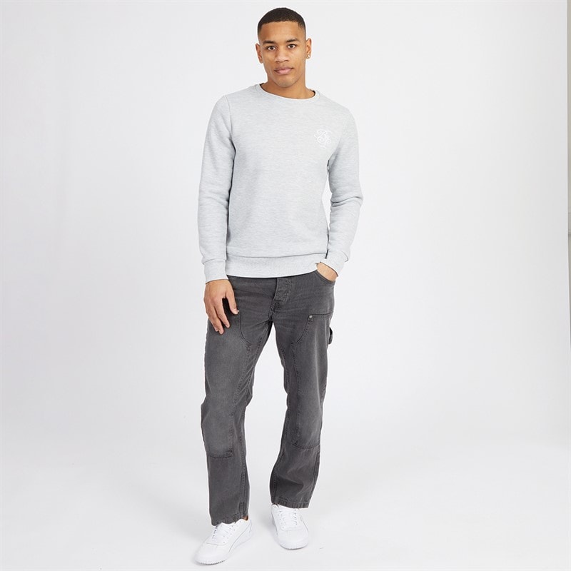 Mens Joiner Carpenter Loose Fit Jeans Grey Wash - Image 4