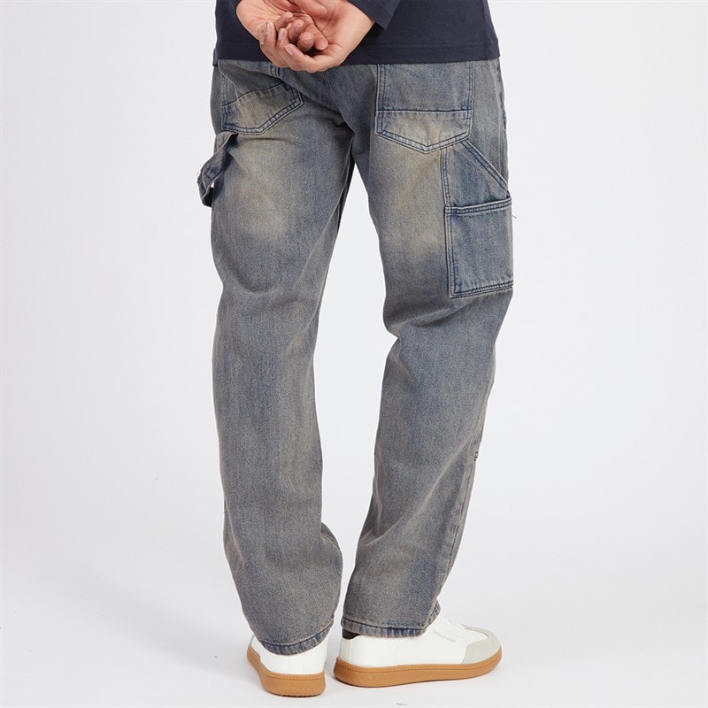 Mens Joiner Carpenter Loose Fit Jeans Mb Blue Wash - Image 2