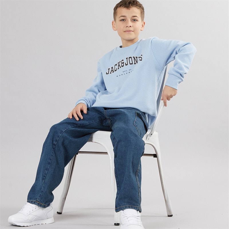 Boys Loose Fit Cargo Jeans Mid Blue - Image 4