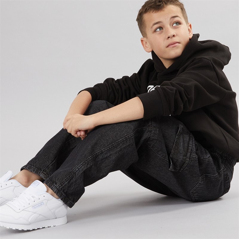 Boys Loose Fit Cargo Jeans Charcoal - Image 3