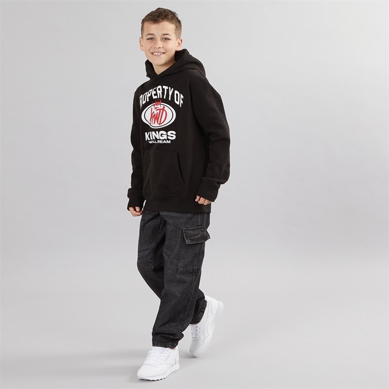 Boys Loose Fit Cargo Jeans Charcoal - Image 4