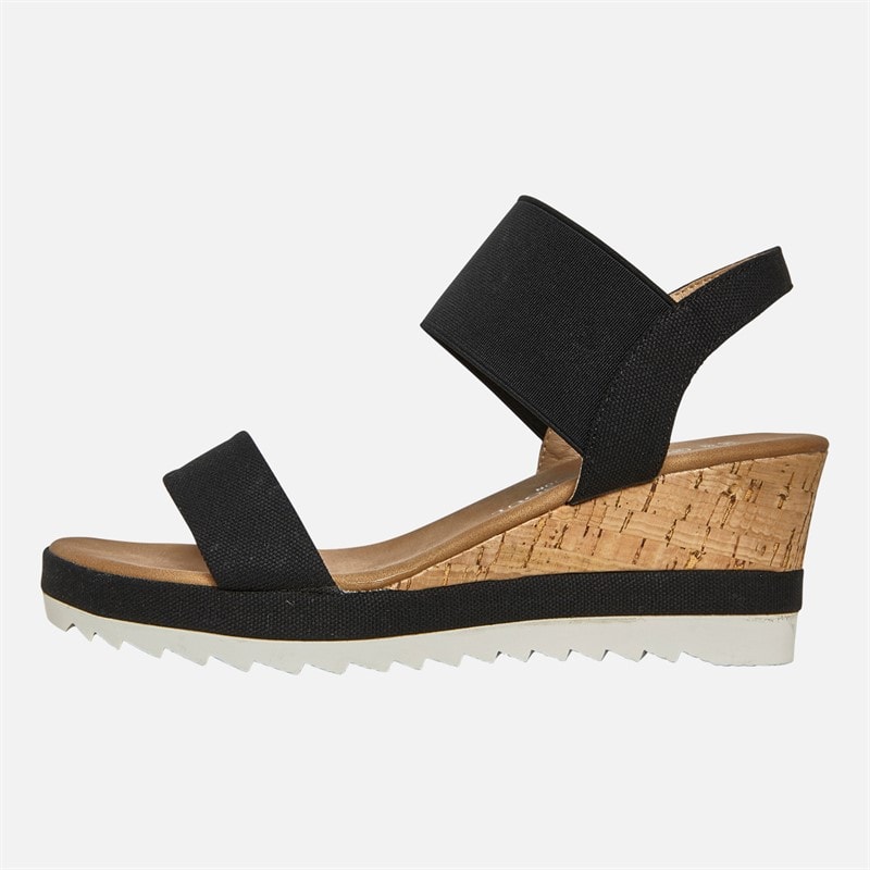 Womens Cher Wedge Sandals Black - Image 2