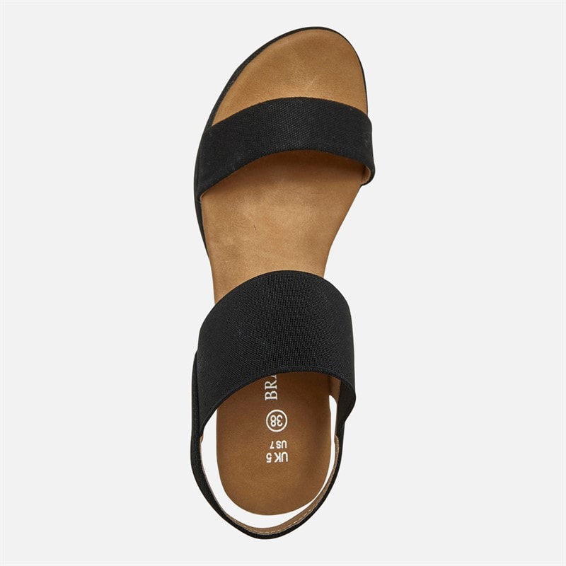 Womens Cher Wedge Sandals Black - Image 4