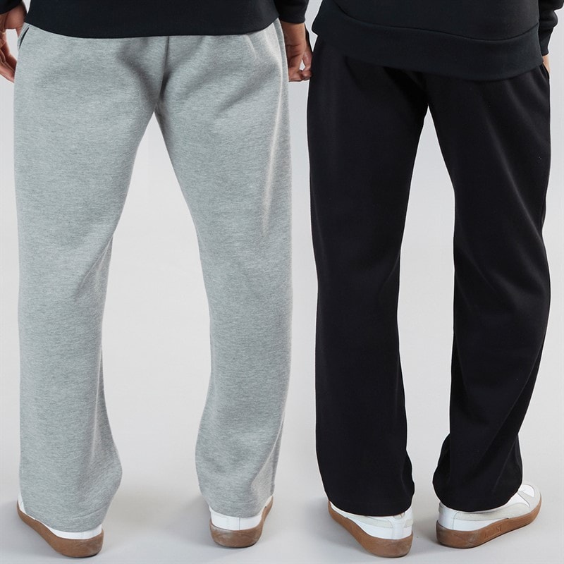 Mens Zeus Two Pack Open Hem Joggers Black/Grey - Image 2