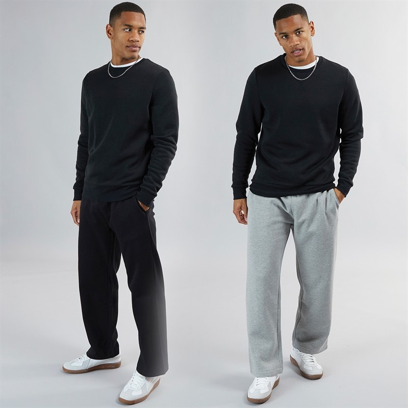 Mens Zeus Two Pack Open Hem Joggers Black/Grey - Image 3