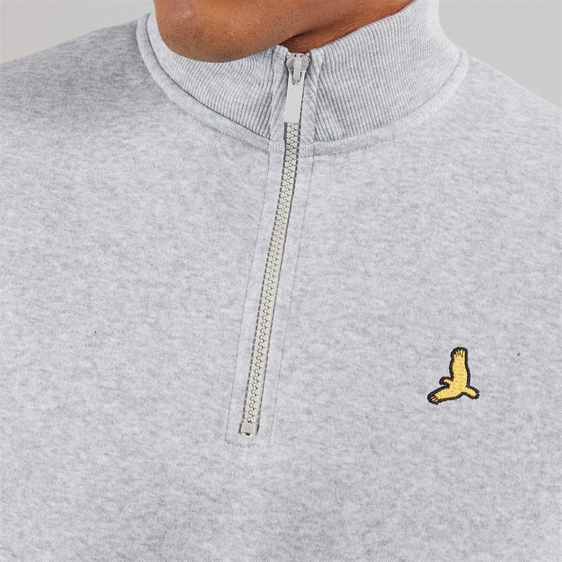 Mens Idaho Funnel Neck Jumper Light Grey Marl - Image 3