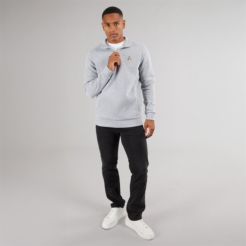 Mens Idaho Funnel Neck Jumper Light Grey Marl - Image 4