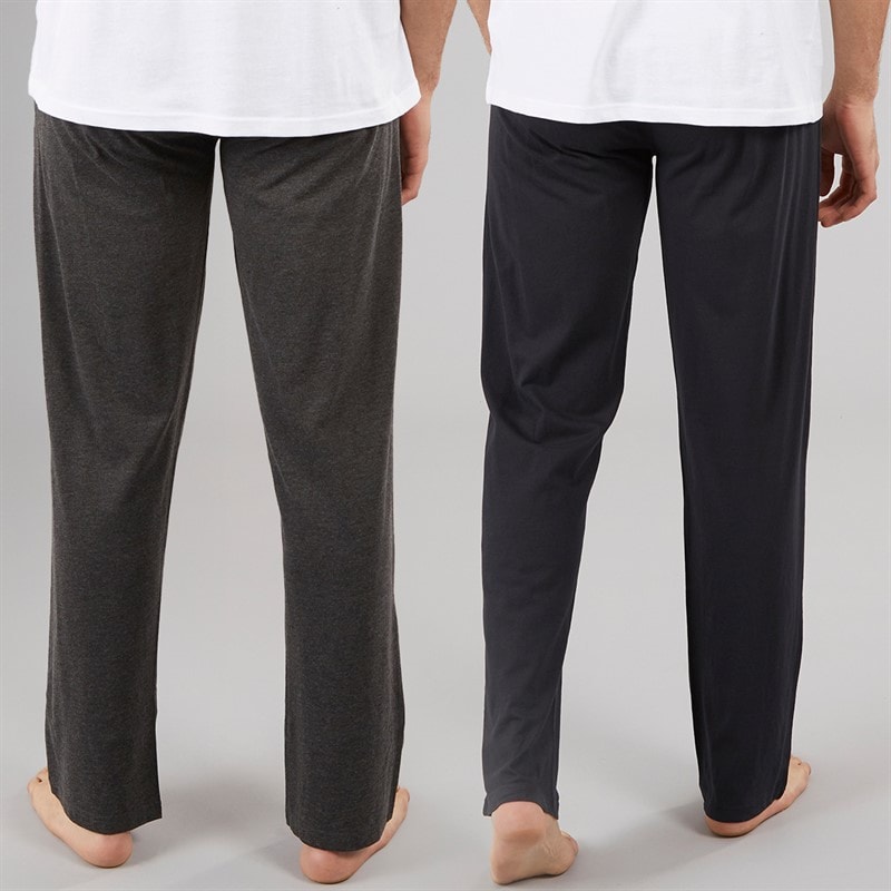 Mens EMB Two Pack Lounge Pants Navy/Charcoal Marl - Image 2