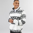 Mens Powelton 1/4 Zip Fleece Optic White/Jet Black