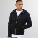 Mens Ingleton Zip Through Hoodie Navy/Black/Jet Black