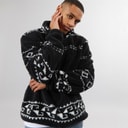 Mens Powelton 1/4 Zip Fleece Jet Black/Optic White