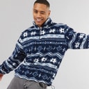 Mens Lykins 1/4 Zip Fleece Navy/Multi