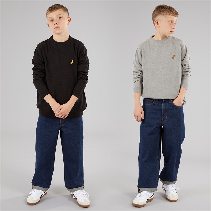 Boys Two Pack Jumpers Black/Silver Grey Marl - Image 3