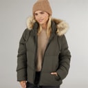 Womens Marcella Short Puffer Jacket Khaki