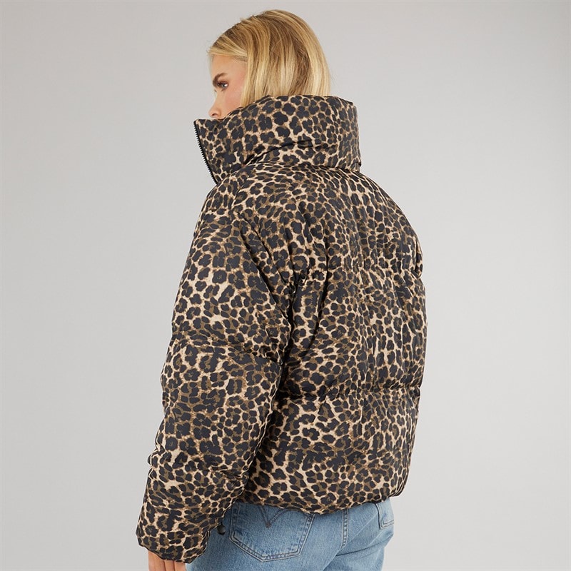 Womens Ramblin Short Puffer Jacket Leopard - Image 2