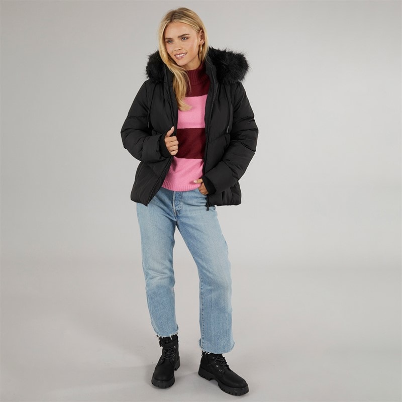 Womens Marcella Short Puffer Jacket Black - Image 4