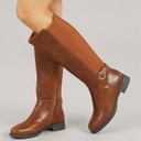 Womens Beck Knee High Boots Dark Tan