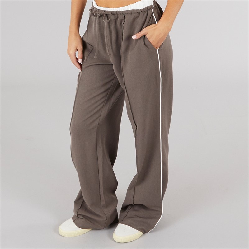 Womens Jessie Tailored Trousers Chocolate/White - Image 3