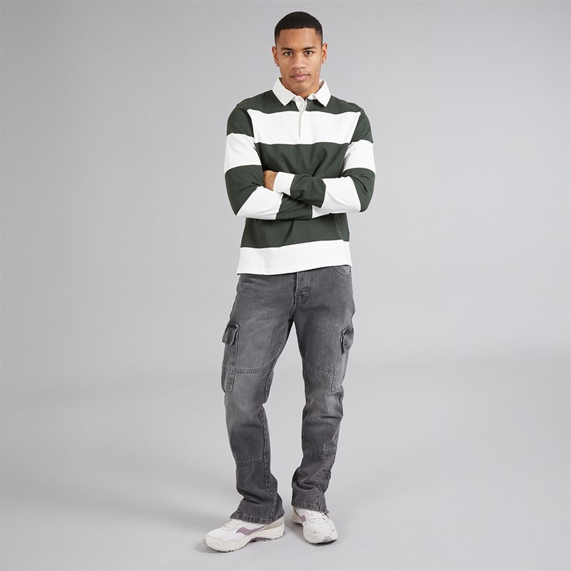 Mens Station Loose Fit Cargo Jeans Grey - Image 4