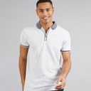 Mens Pythios Short Sleeve Contrast Polo Shirt Grey/Charcoal