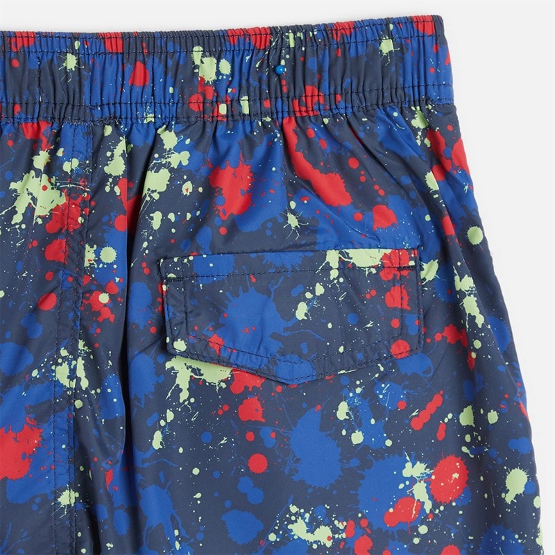 Boys Two Pack Swim Shorts Blue + Blue Camo Red/Multi Print - Image 2