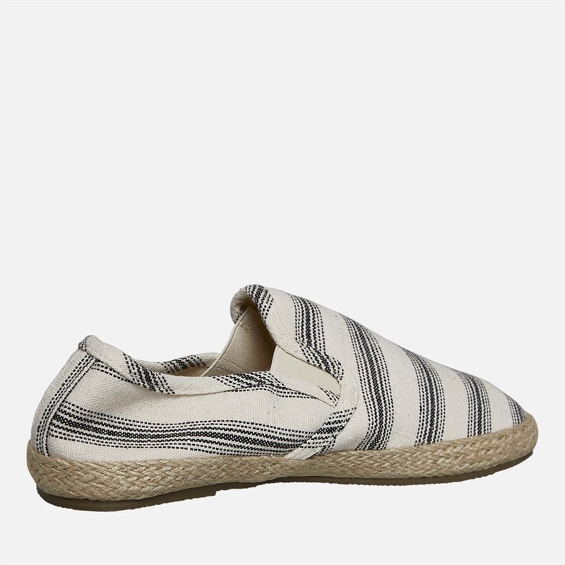 Brave Soul Mens Yacht Espadrilles Cream/Black - Image 5