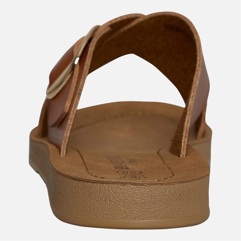 Womens Cross Strap Sandals Tan - Image 4