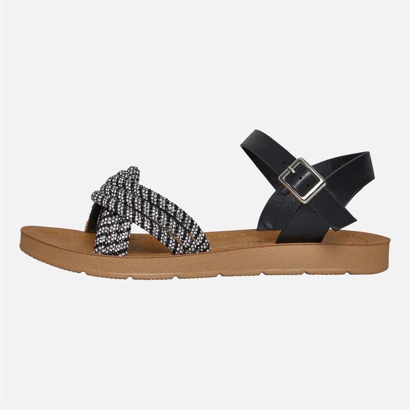 Womens Stevie Ankle Strap Sandals Black/White - Image 2