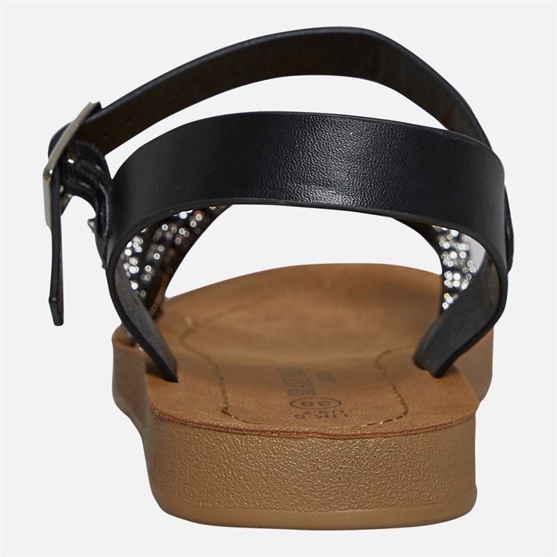 Womens Stevie Ankle Strap Sandals Black/White - Image 4