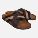 Mens Marvin Cross Strap Sandals Brown/Navy/Sand