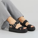 Womens Debbie Ankle Strap Sandals Black