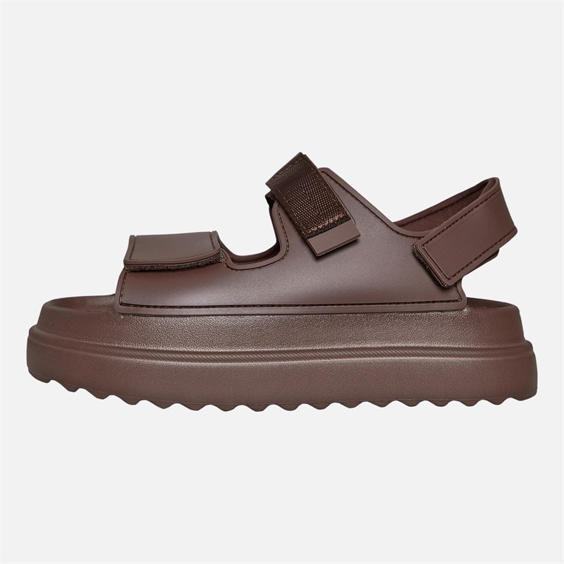 Womens Chunky Ankle Strap Sandals Mocha - Image 2