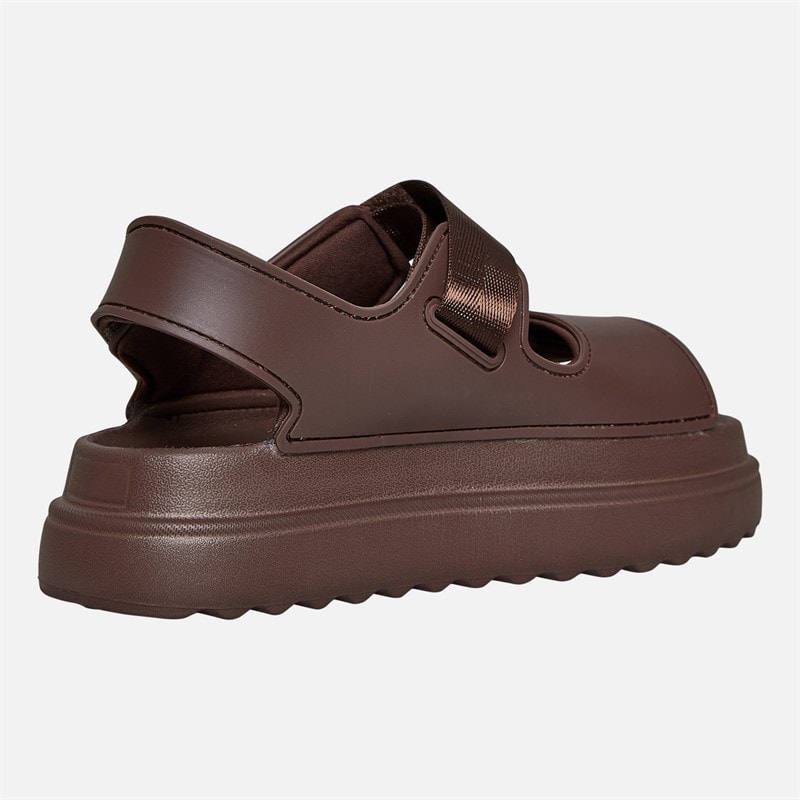 Womens Chunky Ankle Strap Sandals Mocha - Image 5