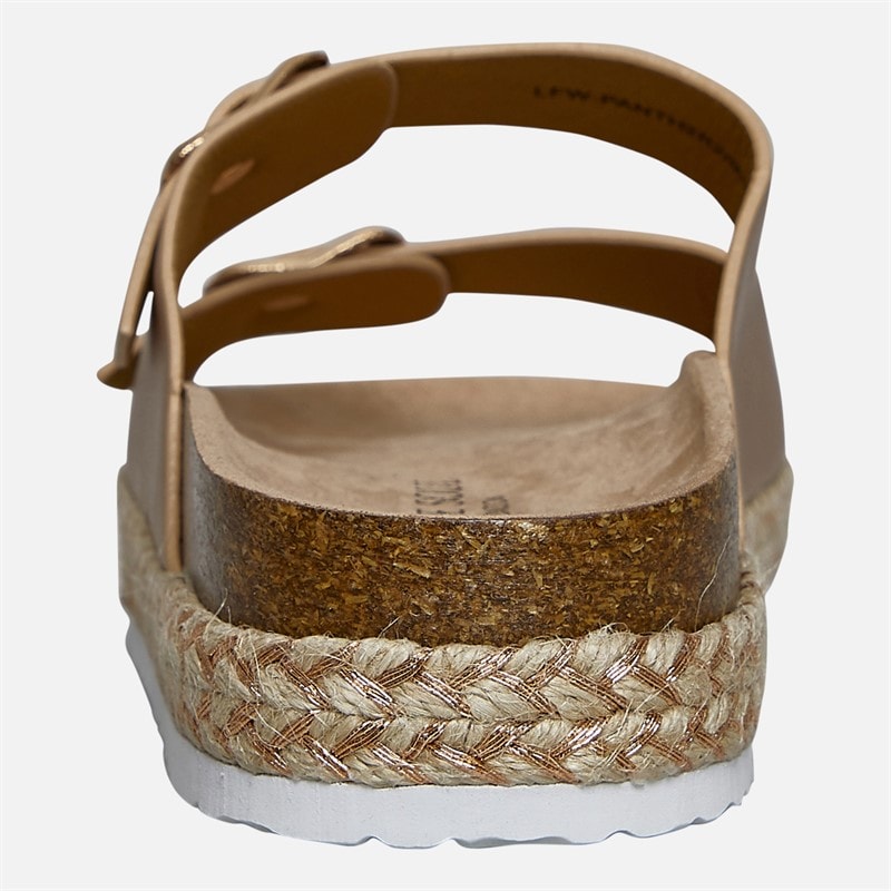 Womens Pantha 2 Double Buckle Platform Sandals Rose Gold Metallic - Image 4